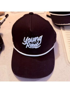Young and rad heritage water resistant black and white hat